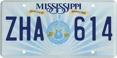 MS license plate ZHA614