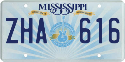 MS license plate ZHA616