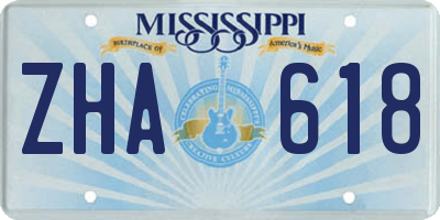 MS license plate ZHA618