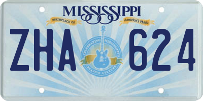 MS license plate ZHA624