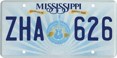 MS license plate ZHA626