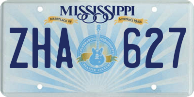 MS license plate ZHA627