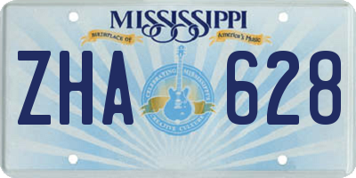 MS license plate ZHA628