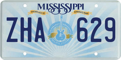 MS license plate ZHA629