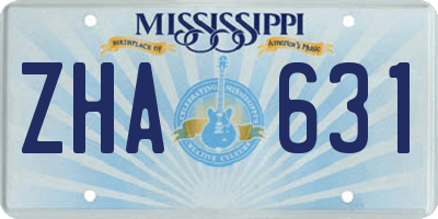 MS license plate ZHA631