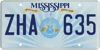 MS license plate ZHA635