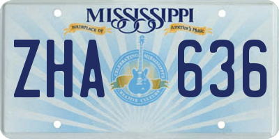 MS license plate ZHA636