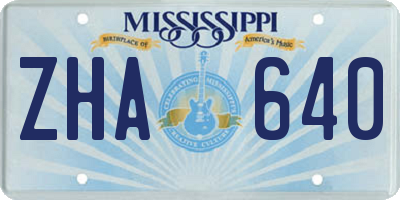 MS license plate ZHA640