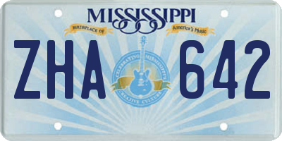 MS license plate ZHA642