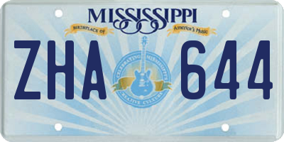 MS license plate ZHA644