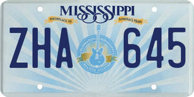 MS license plate ZHA645