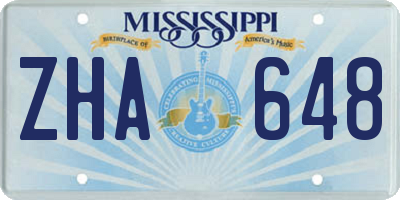 MS license plate ZHA648