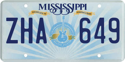 MS license plate ZHA649