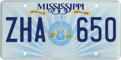 MS license plate ZHA650
