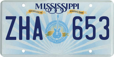 MS license plate ZHA653