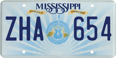 MS license plate ZHA654