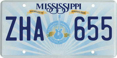MS license plate ZHA655