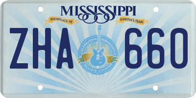 MS license plate ZHA660