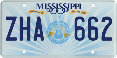 MS license plate ZHA662