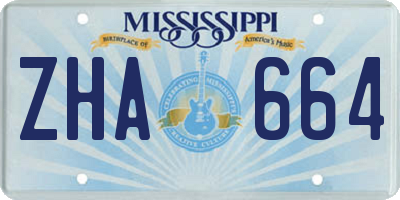 MS license plate ZHA664