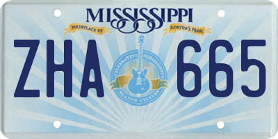 MS license plate ZHA665