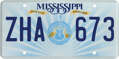 MS license plate ZHA673