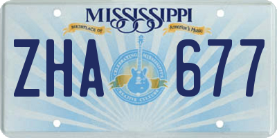 MS license plate ZHA677