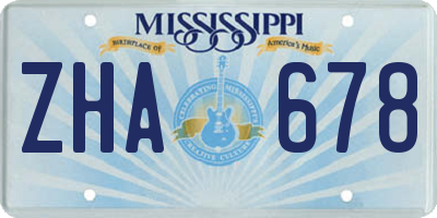 MS license plate ZHA678