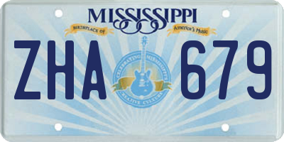 MS license plate ZHA679
