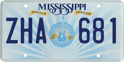 MS license plate ZHA681
