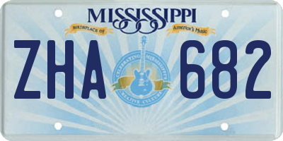 MS license plate ZHA682