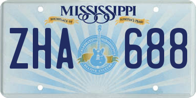 MS license plate ZHA688