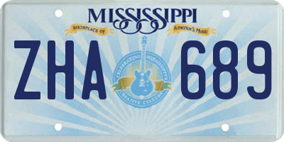 MS license plate ZHA689
