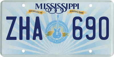 MS license plate ZHA690