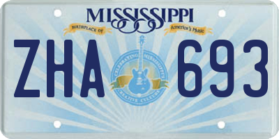 MS license plate ZHA693