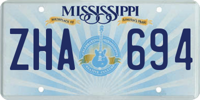 MS license plate ZHA694