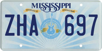 MS license plate ZHA697