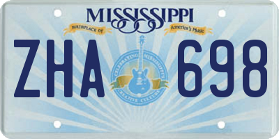 MS license plate ZHA698