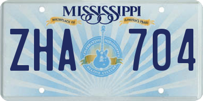 MS license plate ZHA704