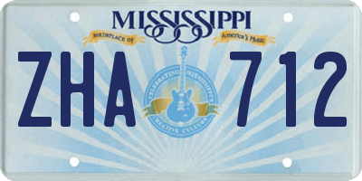 MS license plate ZHA712