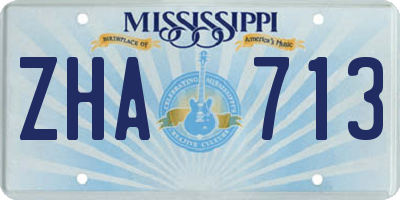 MS license plate ZHA713