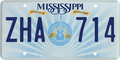 MS license plate ZHA714