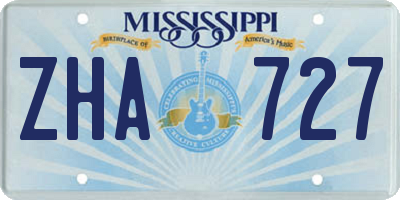 MS license plate ZHA727