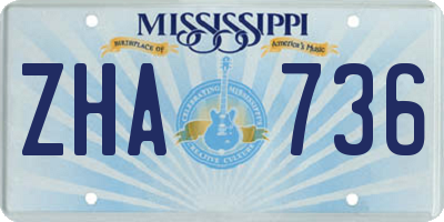 MS license plate ZHA736