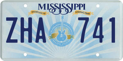 MS license plate ZHA741