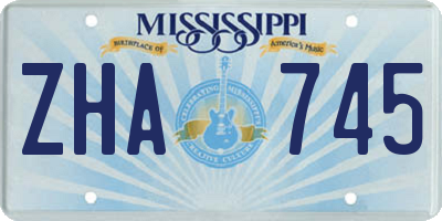 MS license plate ZHA745