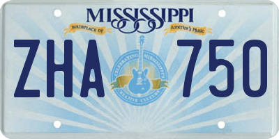 MS license plate ZHA750