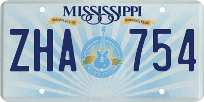 MS license plate ZHA754
