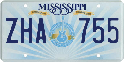 MS license plate ZHA755