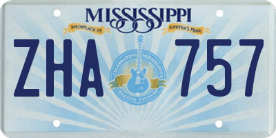 MS license plate ZHA757